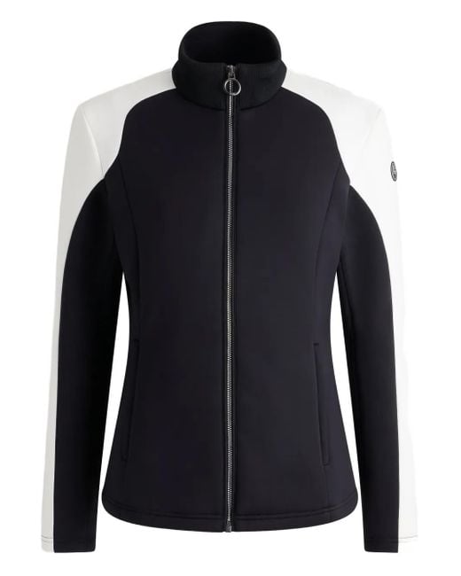 Fusalp Blue Colour-Block Ribbed-Collar Ski Jacket