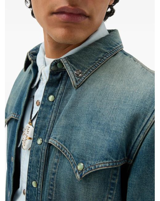 Versace Blue Flap-Pocket Shirt for men
