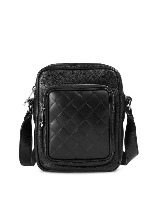 Doucal's Tumbled レザーショルダーバッグ Black