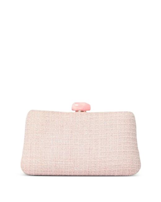 Twentyfourhaitch Pink Citara Tweed Clutch Bags