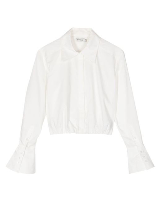 Jonathan Simkhai White Blythe Poplin Cropped Shirt