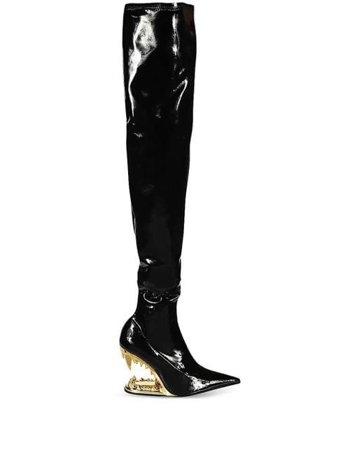 Gcds Black Over-The-Knee Boots