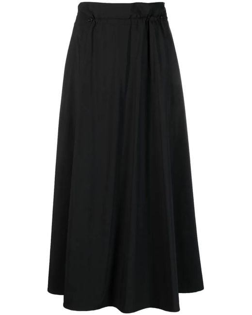 Herno Black Drawstring Midi Skirt