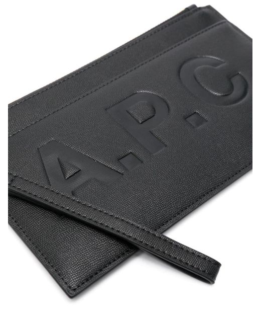 A.P.C. Black Clutch aus Faux-Leder mit Logo-Prägung