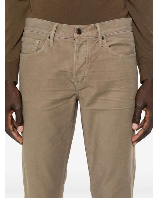 Tom Ford Natural Mid-Rise Slim-Fit Trousers for men