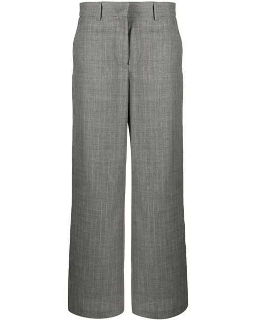 MSGM Gray Tailored Wool Trousers