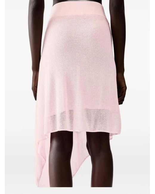Jacquemus Pink La Jupe Voilier Asymmetric Draped Midi Skirt