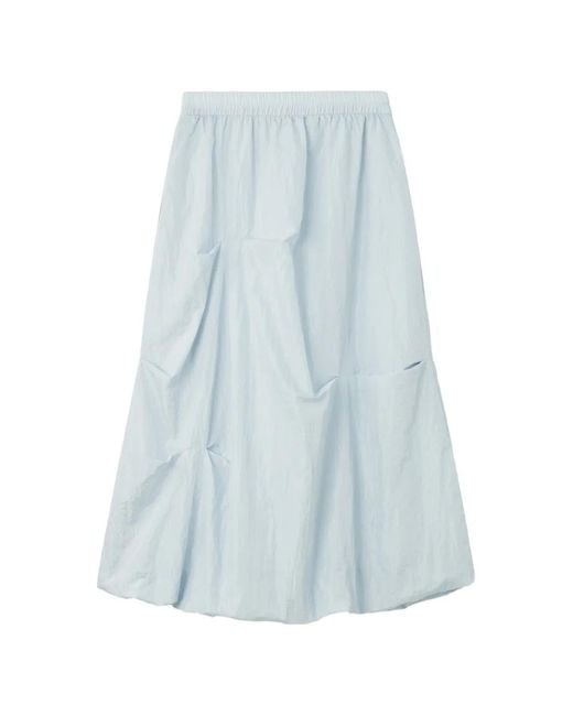 B+ AB Blue Jupe Boule Mi-Longue À Taille Élastiquée