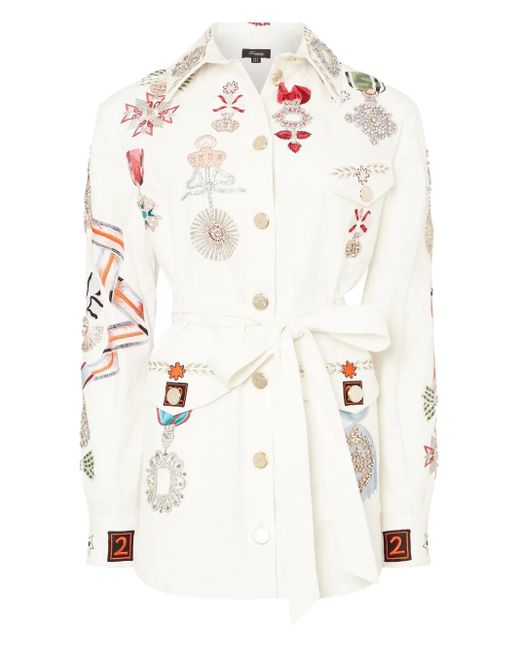 Giacca-Camicia Diamantine di Temperley London in White