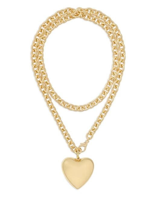 Roxanne Assoulin Metallic Big Puffy Heart Charm Necklace