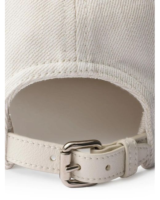 Prada White Denim Baseball Cap for men