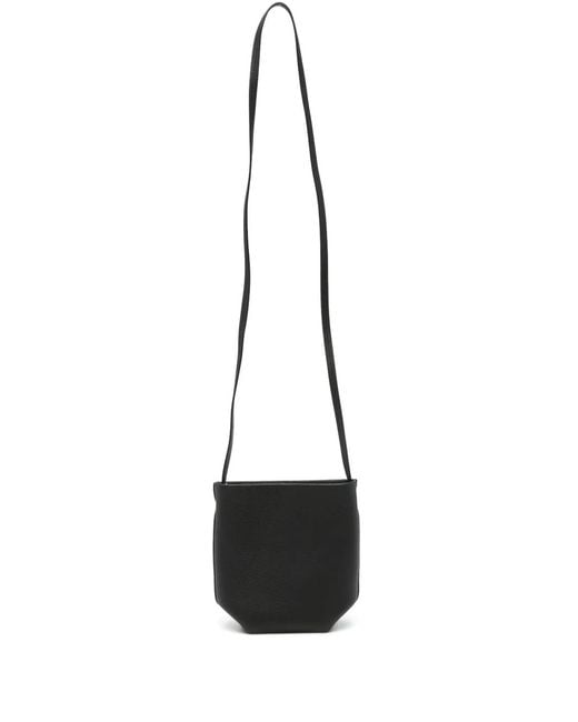 The Row White Ns Park Grained Leather Shoulder Bag