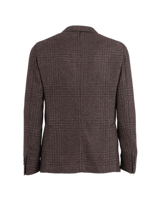 L.b.m. 1911 Brown Checked Single-Breasted Blazer for men