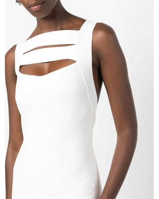 Hervé Léger White Icon Strappy Mini Dress