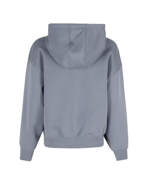 adidas By Stella McCartney Logo-Print Half-Zip Hoodie in Blue | Lyst