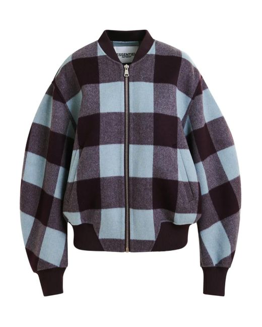 Bomber A Quadri di Essentiel Antwerp in Blue