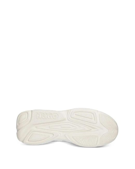 HUGO White Logo-Detail Sneakers