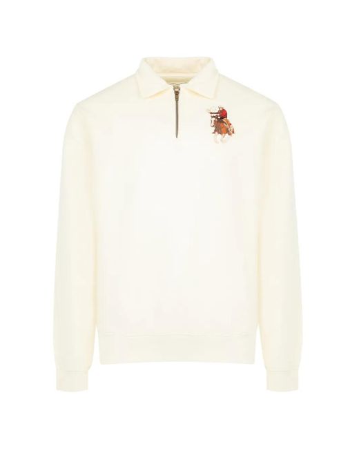 One Of These Days White Lasso Sport Quarter-Zip Sweater for men