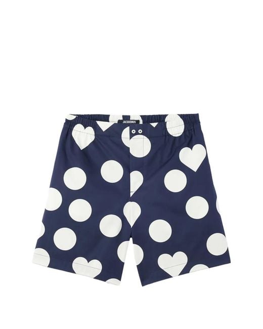 Jacquemus Blue Calewith Dot-Print Shorts for men