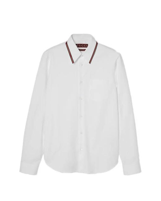 Gucci White Oxford Cotton Shirt for men