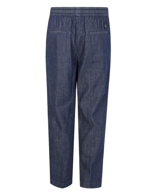 Jacob Cohen Blue Denim Trousers With Elasticated Waist for men