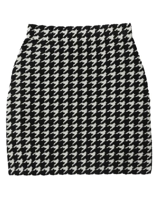 Burberry Black Houndstooth-pattern Mini Skirt