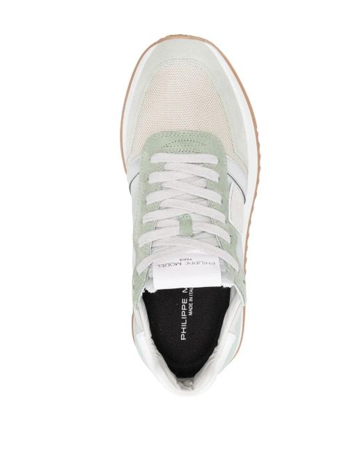 Philippe Model White Low-Top Suede Sneakers