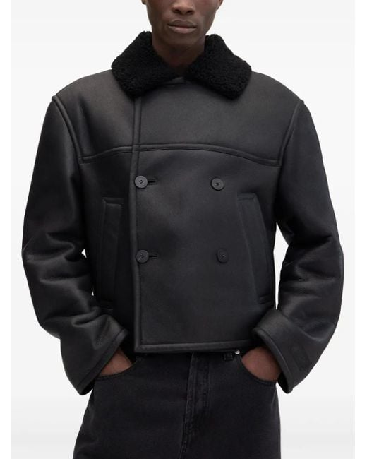 Jacquemus Black Short Shearling Jacket for men