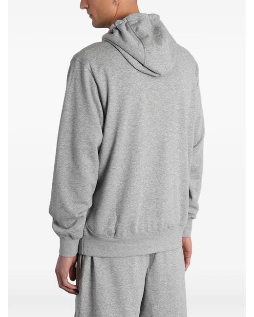 Nike Gray Logo-Embroidered Hoodie for men