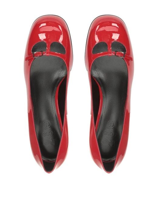 Sergio Rossi Red 45Mm Sr Rossi Leather Pumps