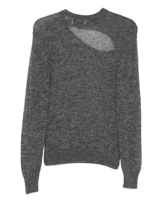 Coperni Gray Cut-Out Buckle Sweater