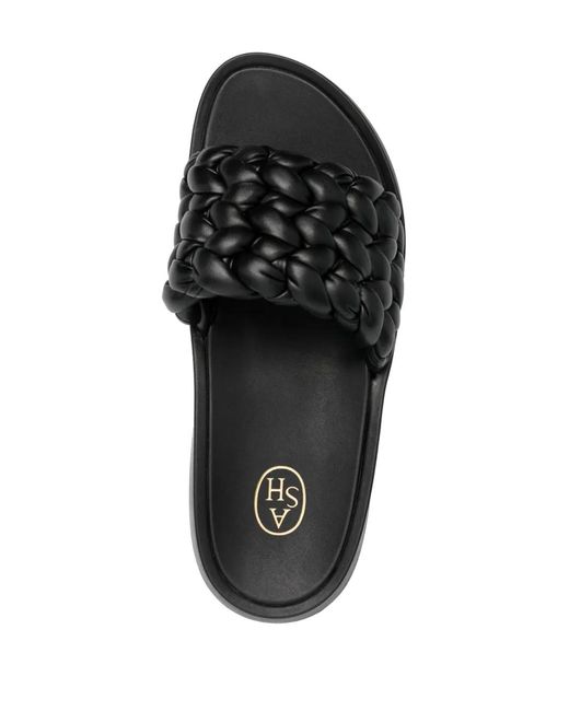 Ash Black Interwoven-Detail Sliders