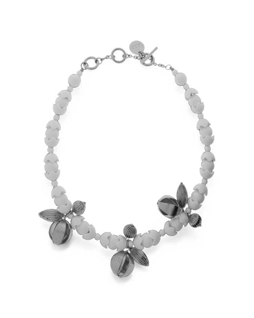 Marni White Halskette Mit Perlen