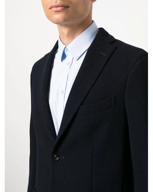 Boglioli Blue Single-Breasted Wool Blazer for men