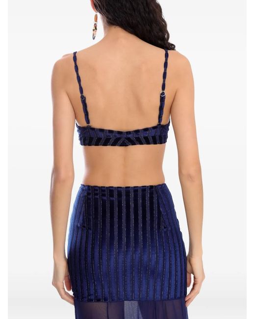 Amir Slama Blue X Astrid Striped Crop Top