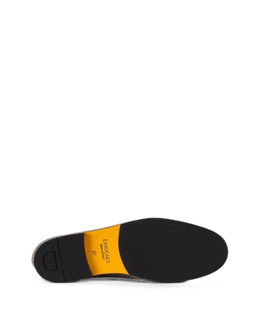 Doucal's Gray Micro-Stud Suede Loafers