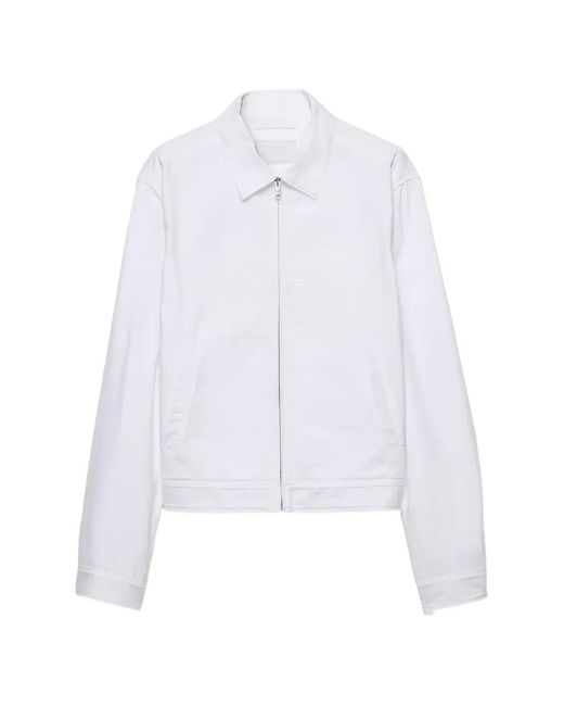 Prada White Zip-Up Shirt Jacket for men