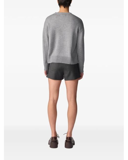 Monse Gray Tailored Jacket-Front Shorts