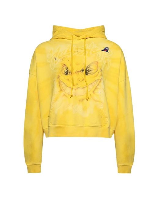 HELLSTAR Yellow Mad Sun Hoodie for men