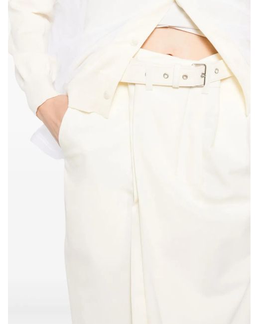 Comme des Garçons White Wide Leg Trousers