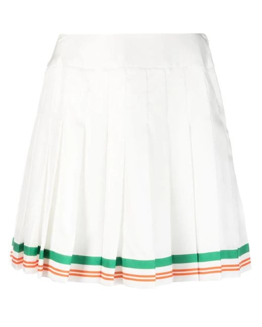 Casablanca White High-Waisted A-Line Skirt