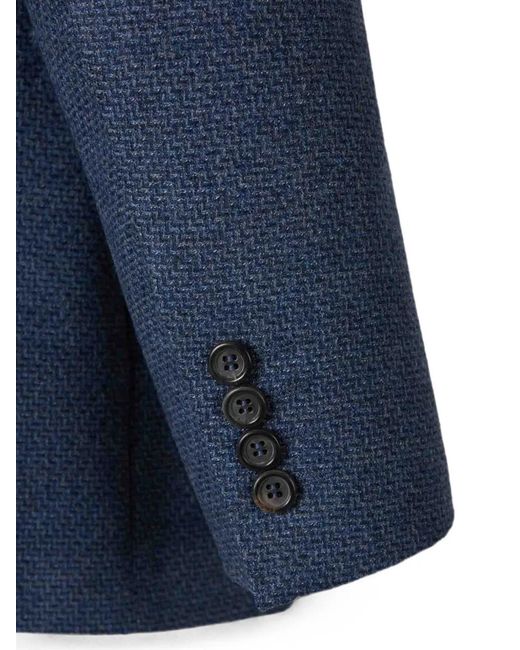 Canali Blue Single-Breasted Blazer for men