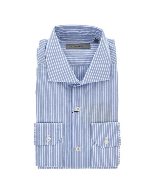 Corneliani Blue Striped Shirt for men