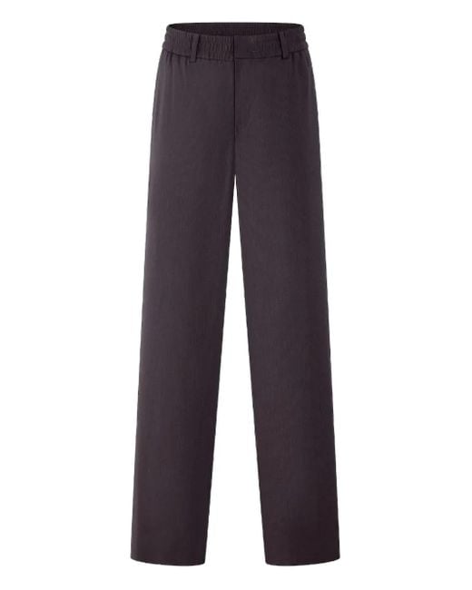 Shanghai Tang Blue Elastic-Waist Wool Trousers for men