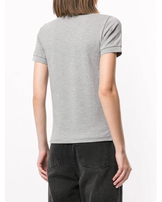 COMME DES GARÇONS PLAY Gray Logo Embroidered Polo Shirt