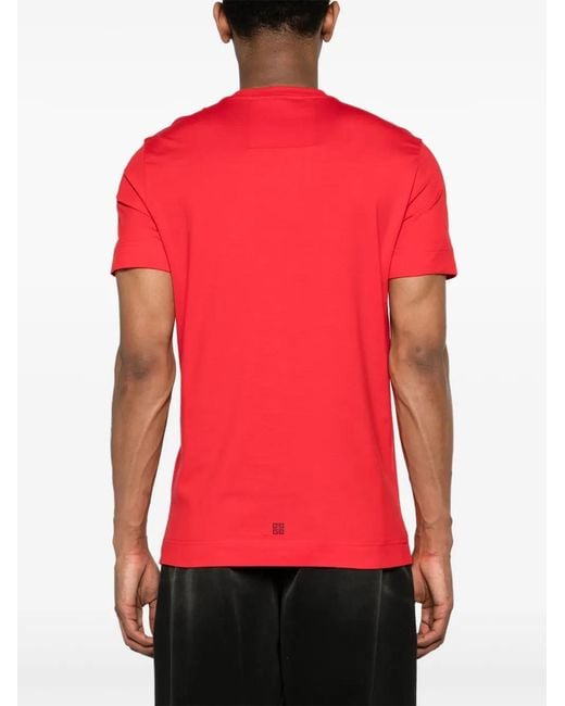 Givenchy Red Dragon-Print Cotton T-Shirt for men