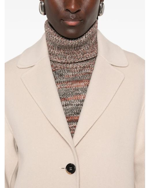 Max Mara White Melfi Notched-Lapel Button-Fastening Coat
