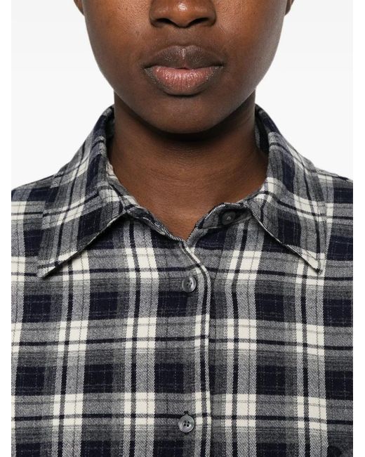 ELEH Gray Check-Pattern Button-Down Shirt