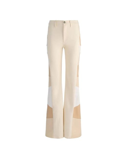 Alice + Olivia White Beautiful Patchwork Jeans