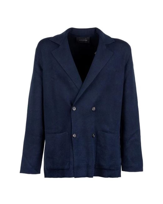 Tagliatore Blue Blazer Croisé À Poche Plaquée for men